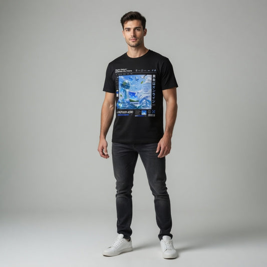 Frutiger Aero T Shirt, Future Earth Graphic Tee, Y2K Internet Aesthetic Shirt, Eco Technology Art Tee, Futuristic World Design 2