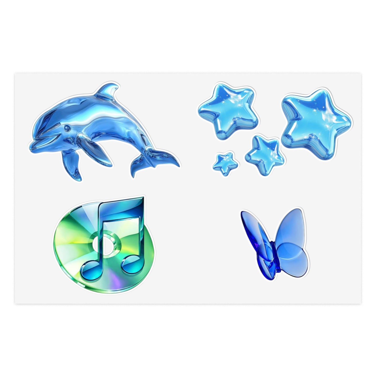 Y2K Frutiger Aero McBling Sticker Sheets | Retro Futuristic Decals