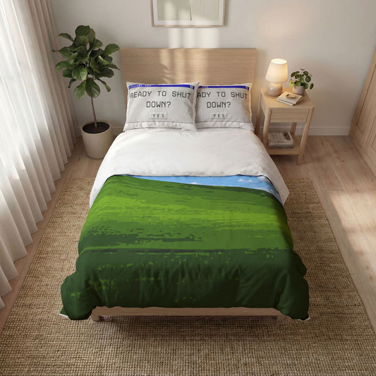 frutiger aero ! Rolling Green Hills Duvet Cover Set | Scenic Landscape Quilt Cover