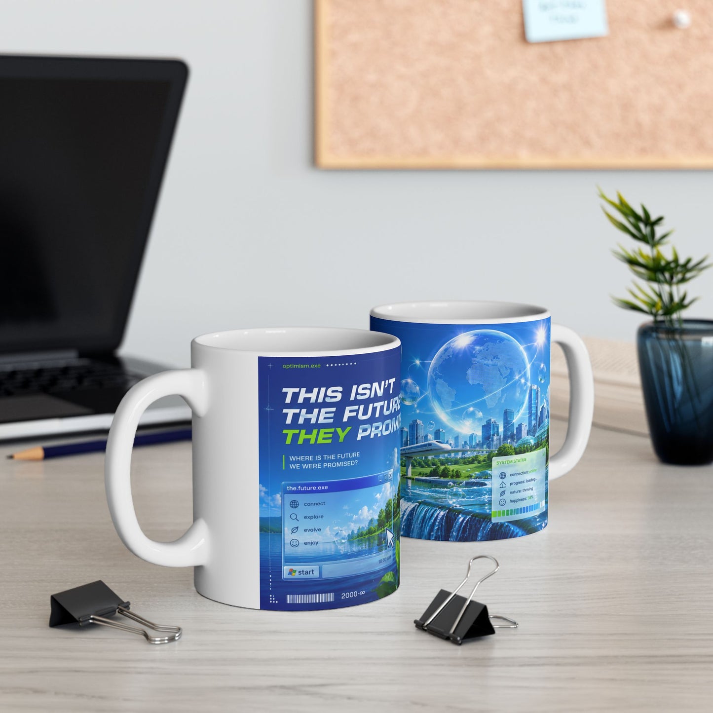 Frutiger Aero Mug, Y2K Aesthetic Mug, Retro Futuristic Coffee Cup, This Isnt The Future They Promised Us
