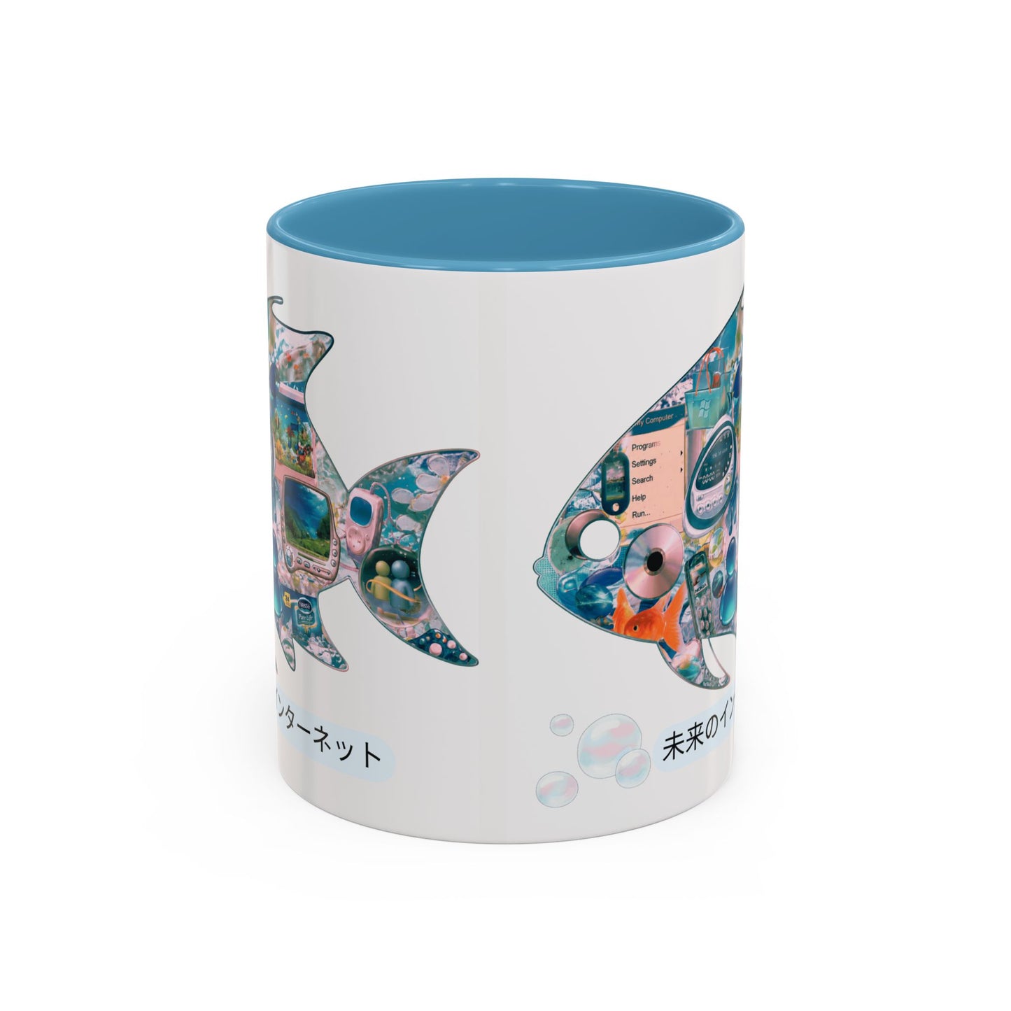 Fish Collage Mug |FRUTIGER AERO, WEBCORE Accent Coffee Mug (11oz, 15oz)