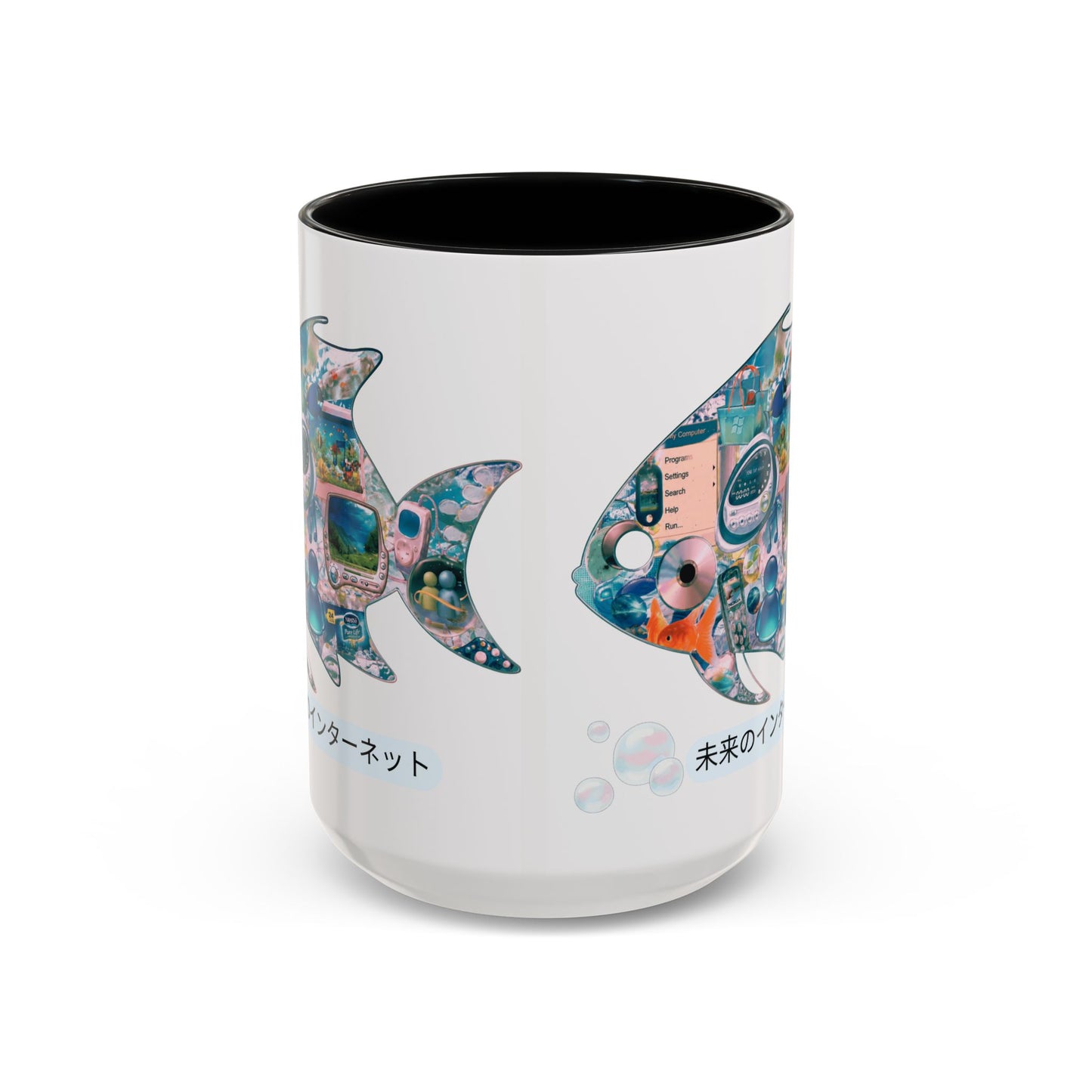 Fish Collage Mug |FRUTIGER AERO, WEBCORE Accent Coffee Mug (11oz, 15oz)