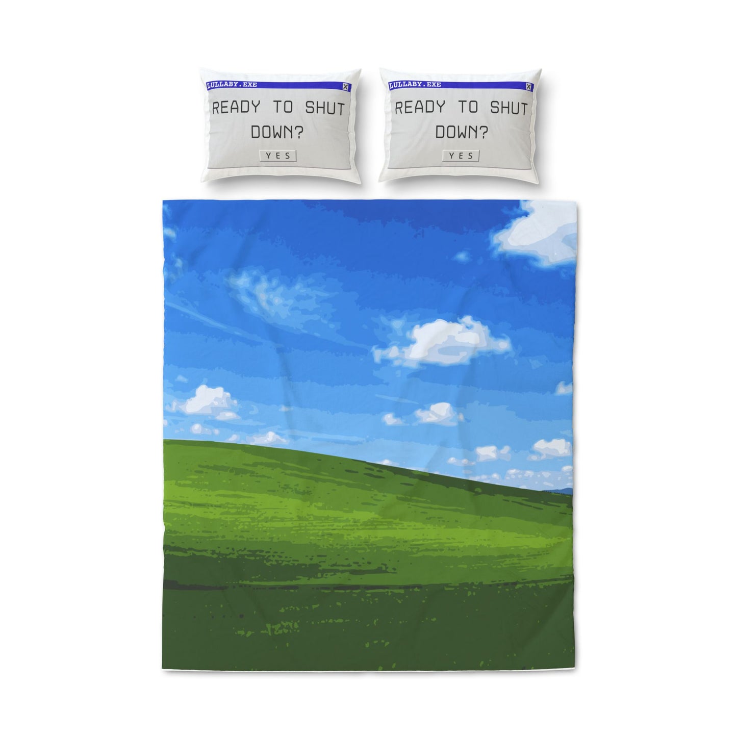 frutiger aero ! Rolling Green Hills Duvet Cover Set | Scenic Landscape Quilt Cover
