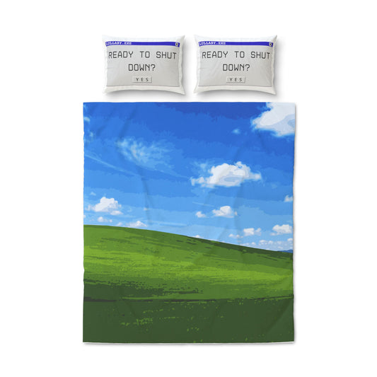 frutiger aero ! Rolling Green Hills Duvet Cover Set | Scenic Landscape Quilt Cover