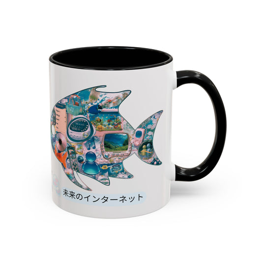 Fish Collage Mug |FRUTIGER AERO, WEBCORE Accent Coffee Mug (11oz, 15oz)