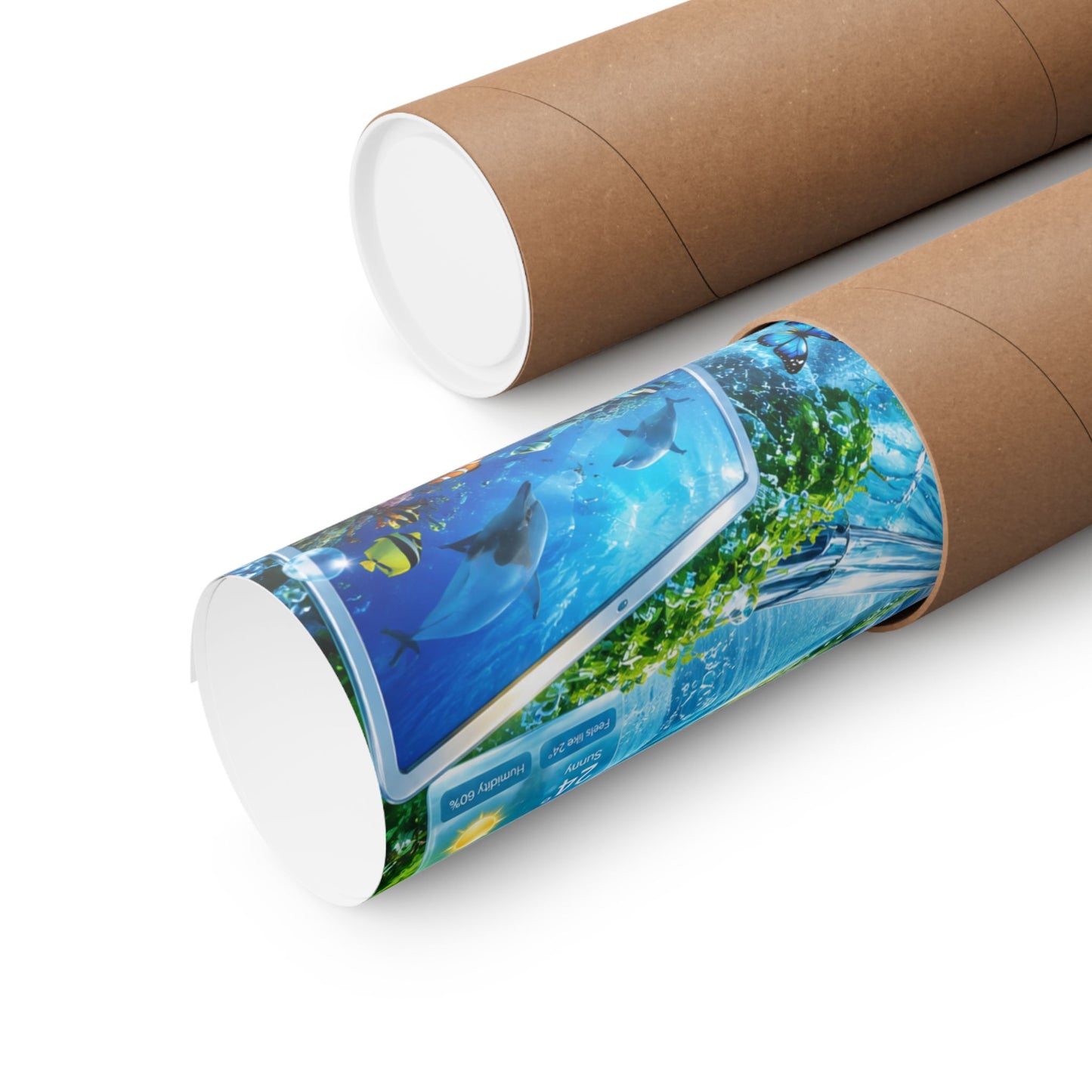 Frutiger Aero Nature Tech Poster — Matte Vertical Art Print