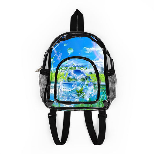 Y2K Webcore Frutiger Aero Clear Stadium Backpack