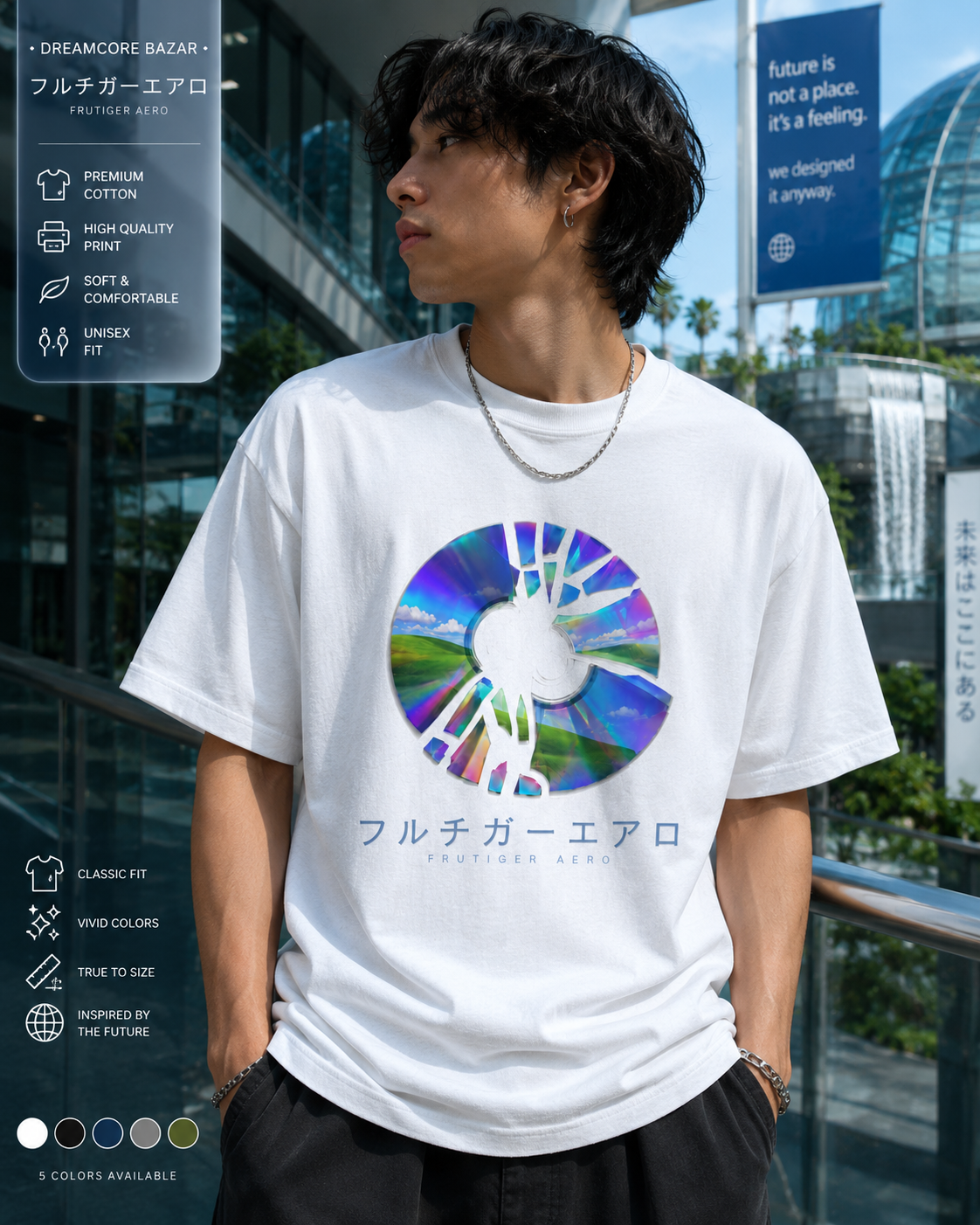 Broken Frutiger Aero CD T-Shirt | Windows XP Bliss Graphic Tee | Y2K Tech Nostalgia Shirt | Frutiger Metro Aesthetic | Holographic Disc