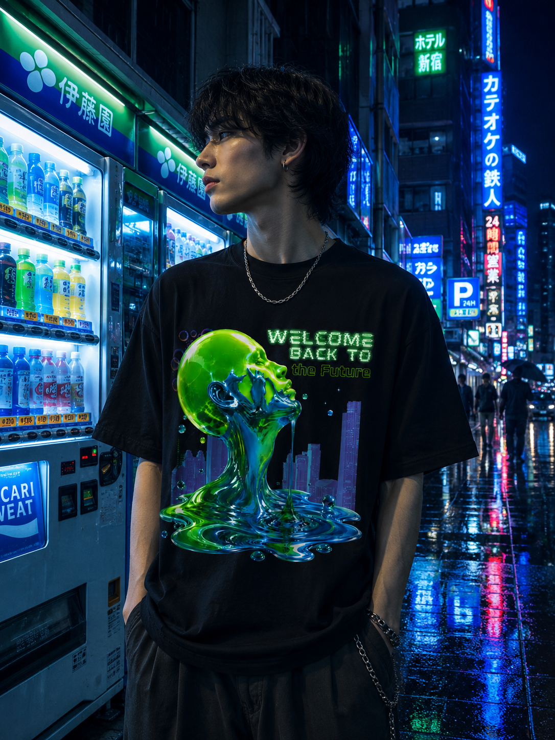 Welcome Back To The Future T-Shirt | Frutiger Aero Shirt | Frutiger Metro Aesthetic | Y2K Futuristic Graphic Tee | Liquid Glass Cyber Nature