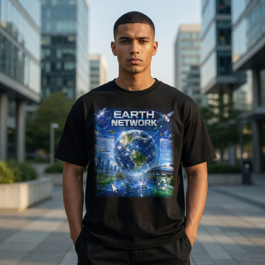 Frutiger Aero T Shirt, Future Earth Graphic Tee, Y2K Internet Aesthetic Shirt, Eco Technology Art Tee, Futuristic World Design
