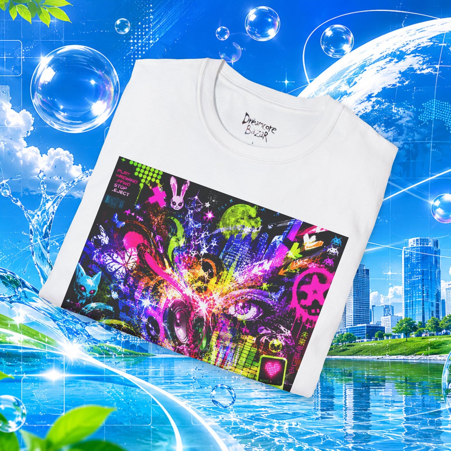 Frutiger Metro T-Shirt Y2K Graphic Tee Frutiger Aero McBling Cyber Streetwear Retro Futuristic Rave Shirt