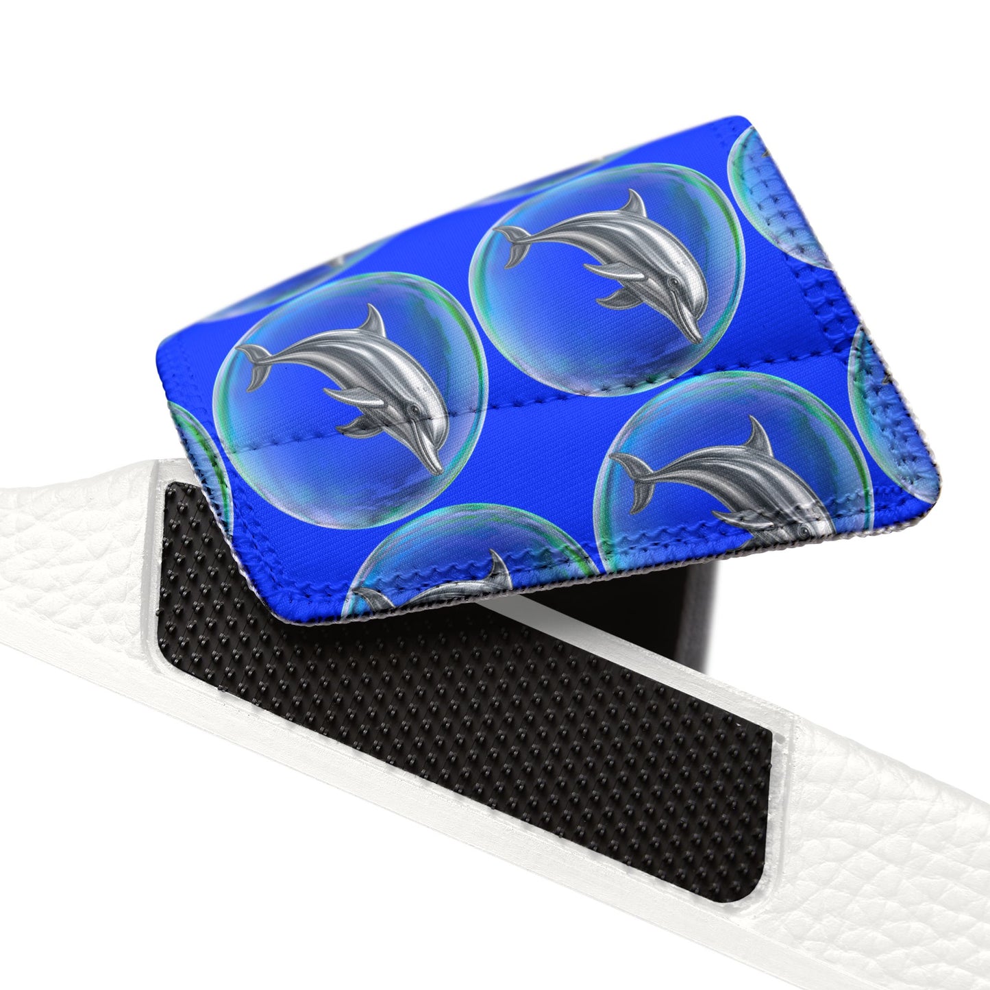 Frutiger aero   Blue Bubble Pattern Sandals | Slide Sandals
