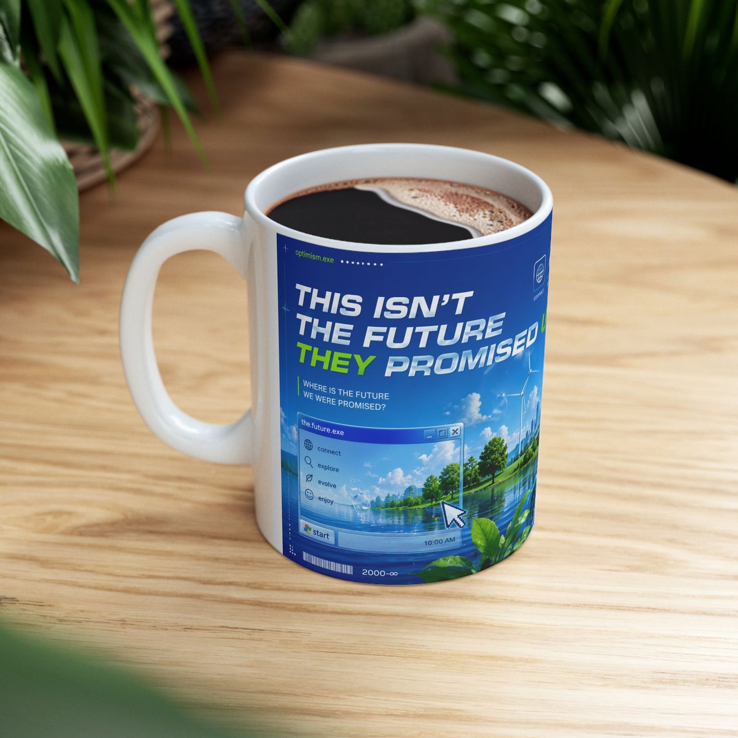Frutiger Aero Mug, Y2K Aesthetic Mug, Retro Futuristic Coffee Cup, This Isnt The Future They Promised Us