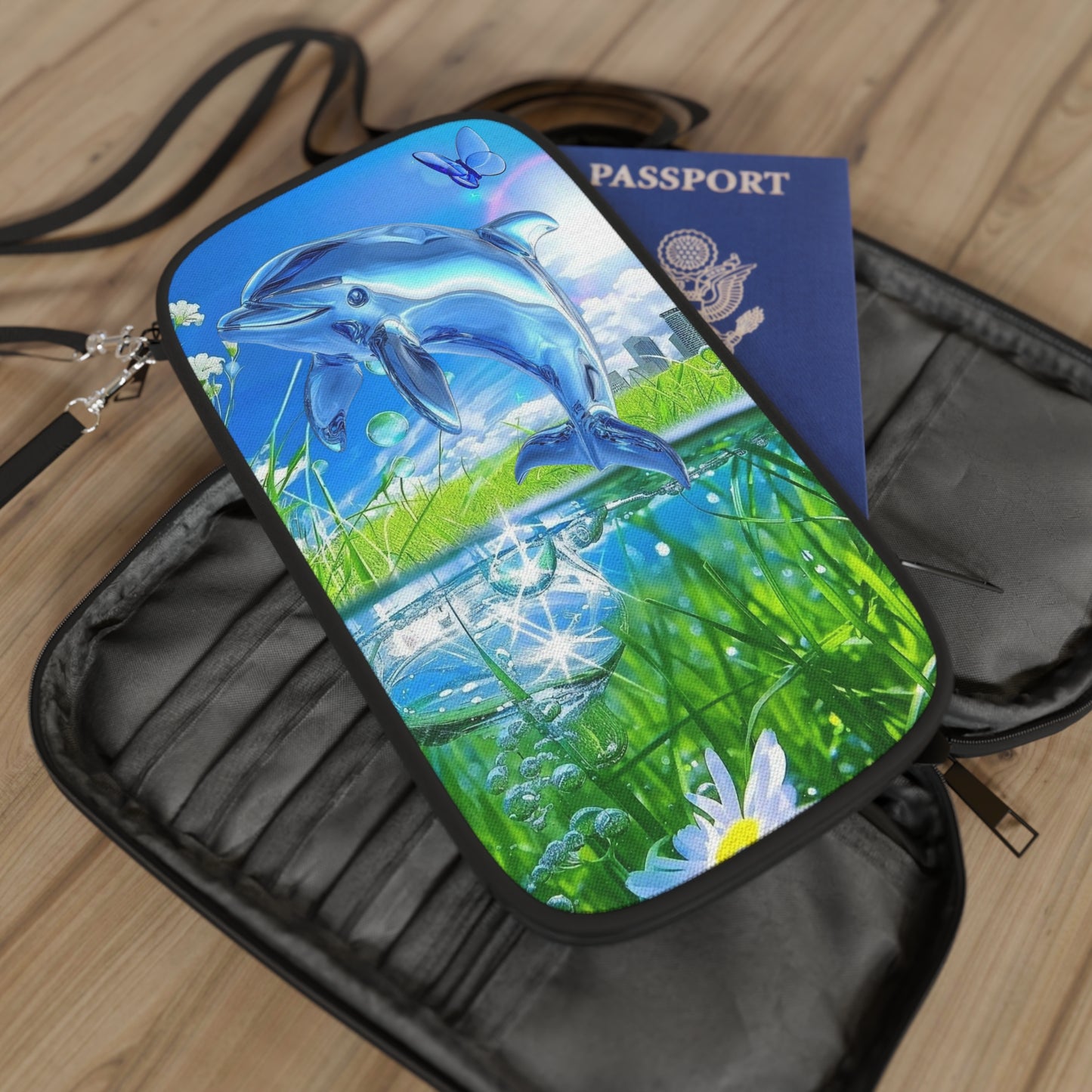 Y2K Frutiger Aero MCbling Passport Wallet | Retro Futuristic Travel Accessory