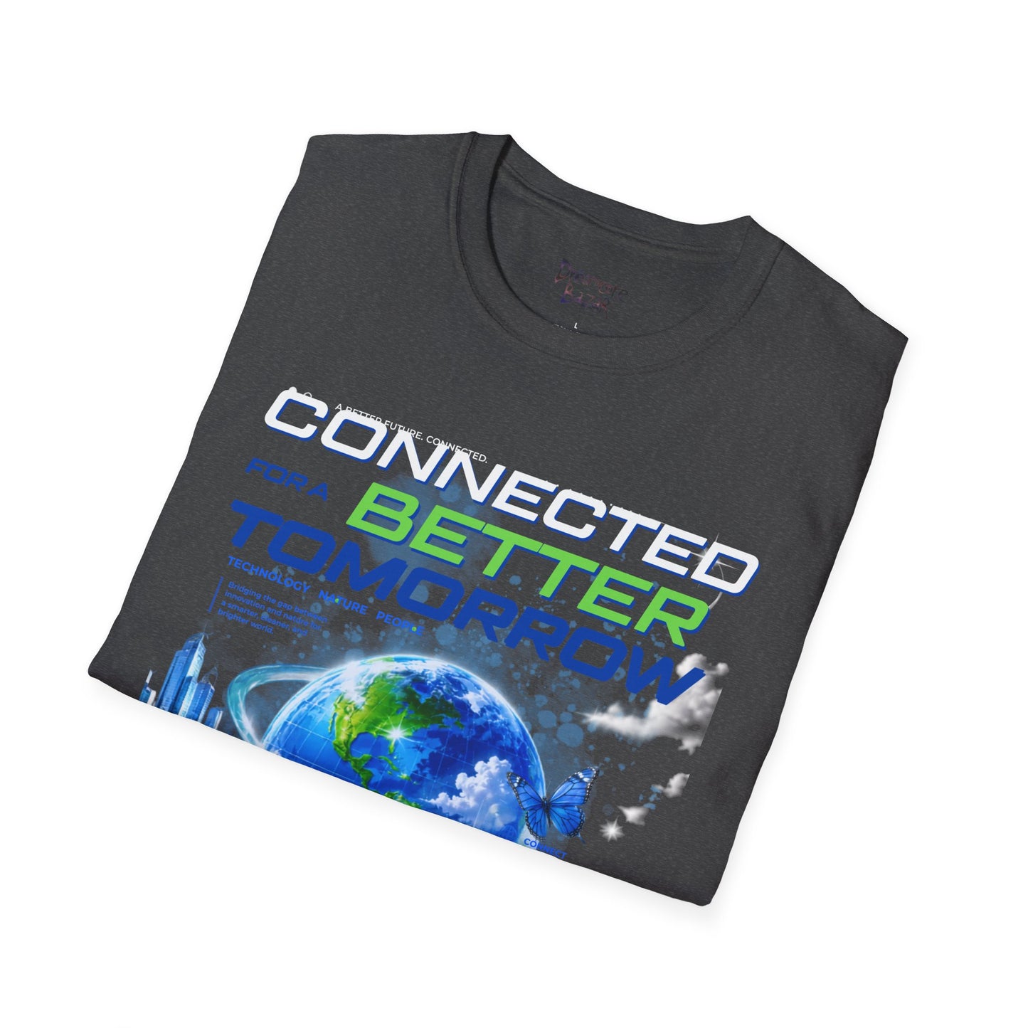 Frutiger Aero T-Shirt Connected For A Better Tomorrow Shirt | Y2K Futuristic Earth Tee | Eco Tech Aesthetic Graphic Shirt | Retro Vaporwave