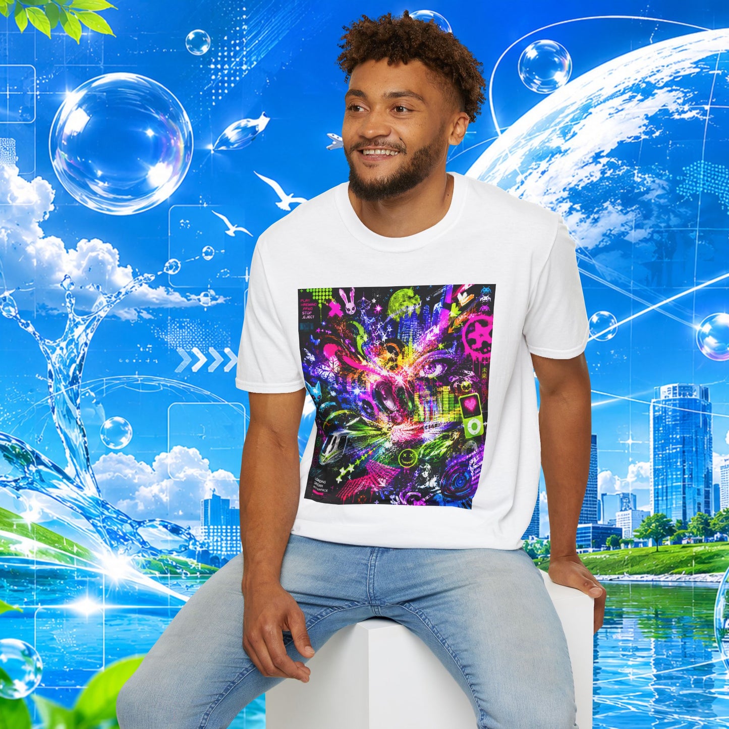 Frutiger Metro T-Shirt Y2K Graphic Tee Frutiger Aero McBling Cyber Streetwear Retro Futuristic Rave Shirt