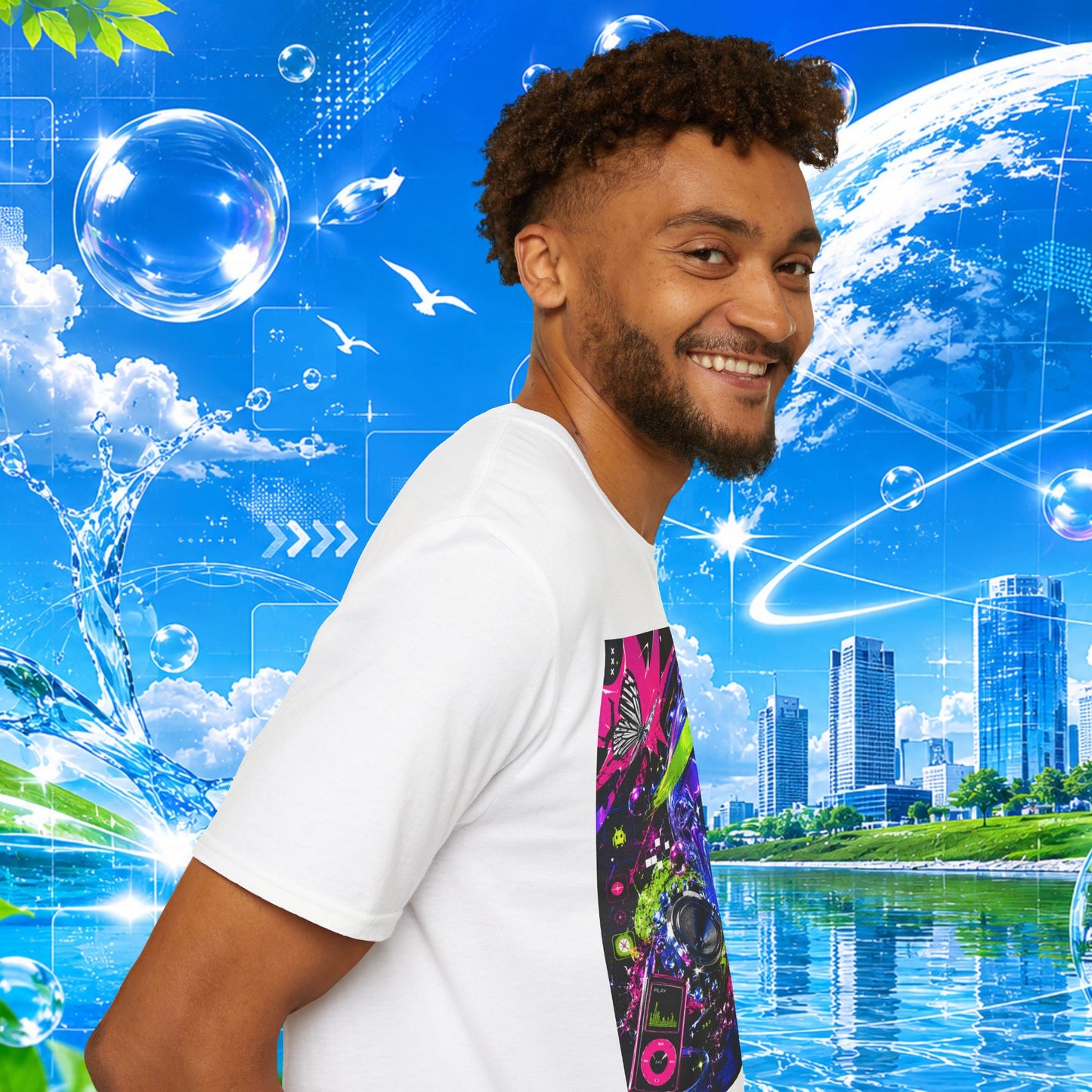 Frutiger Metro T-Shirt Y2K Graphic Tee Frutiger Aero McBling Cyber Streetwear Retro Futuristic Rave Shirt